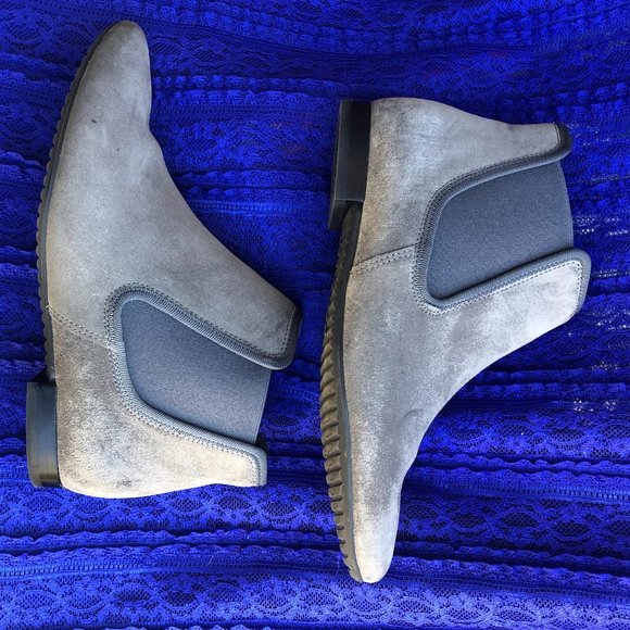 SOLD! Paul Green Suede Leather Ankle Boots/ Booties- Stretch Fit. Grey. Size 3.5 - Picture 5 of 12